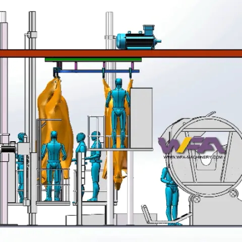 3D Show Cattle Muslim Halal Slaughterhouse Beef Processing Plant