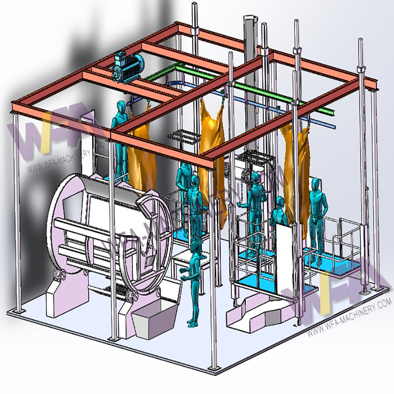 Cattle Turnkey Production Line Halal Killing Box For Cow Slaughtering Plant Equipment